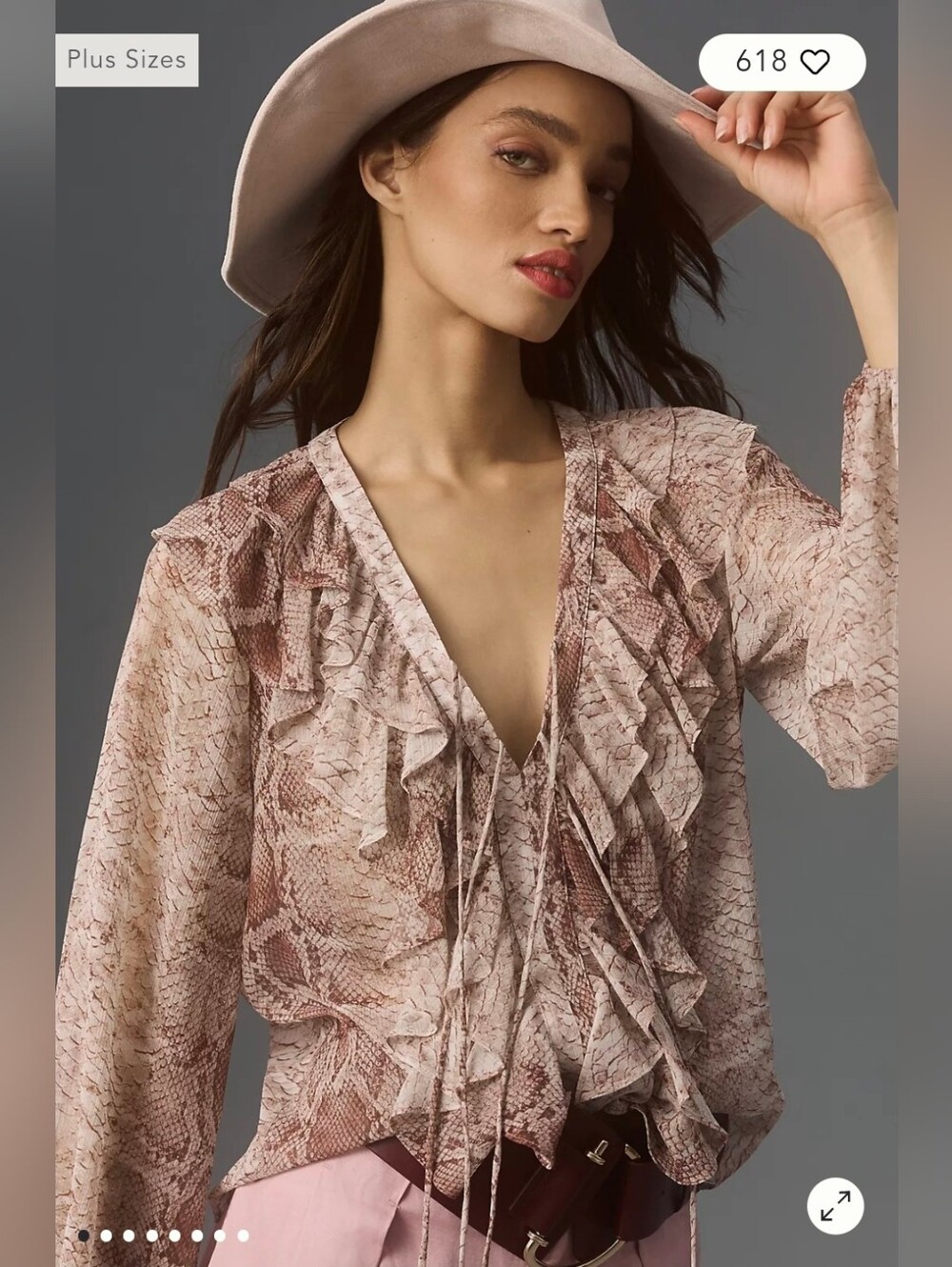 NWT By Anthropologie Long-Sleeve Ruffled Blouse, XS